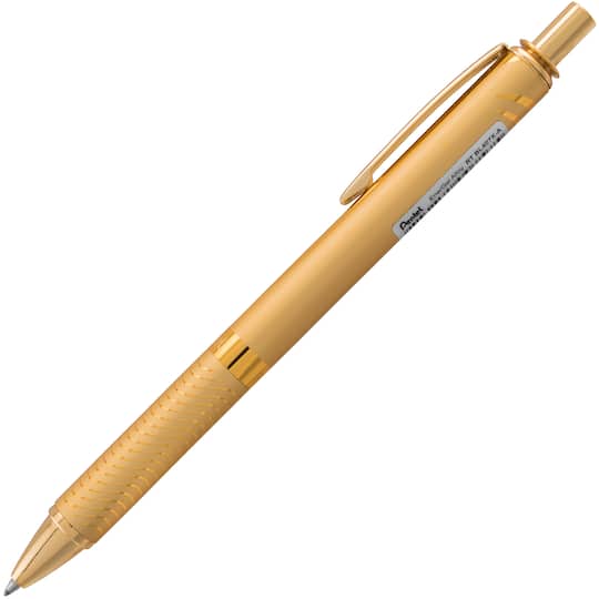 Pentel EnerGel® Gold Metal Barrel 0.7mm Black Ink Liquid Gel Pen